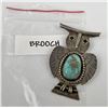 Image 4 : Navajo Sterling Silver Turquoise Owl Brooch