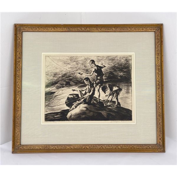 John E Costigan Fishermen Three Etching