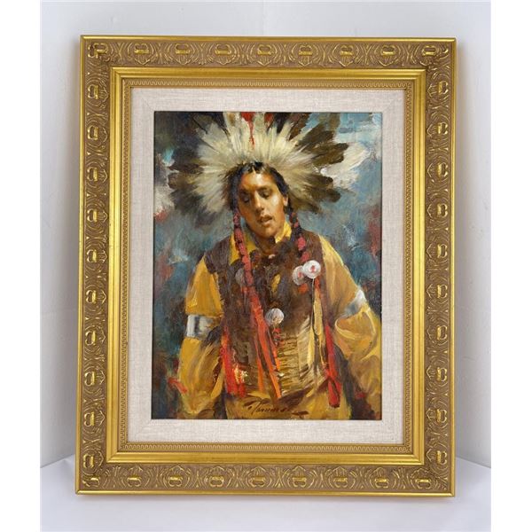 Ramon Kelley Sioux Indian Oil Painting