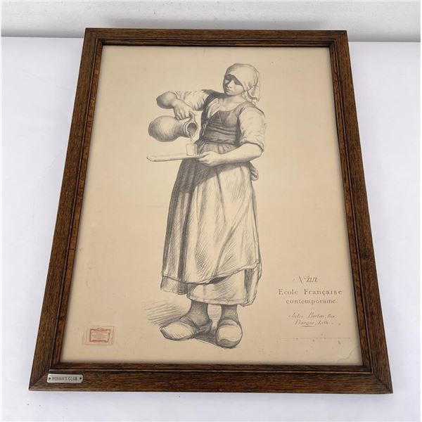 Jules Breton The Milk Girl Engraving