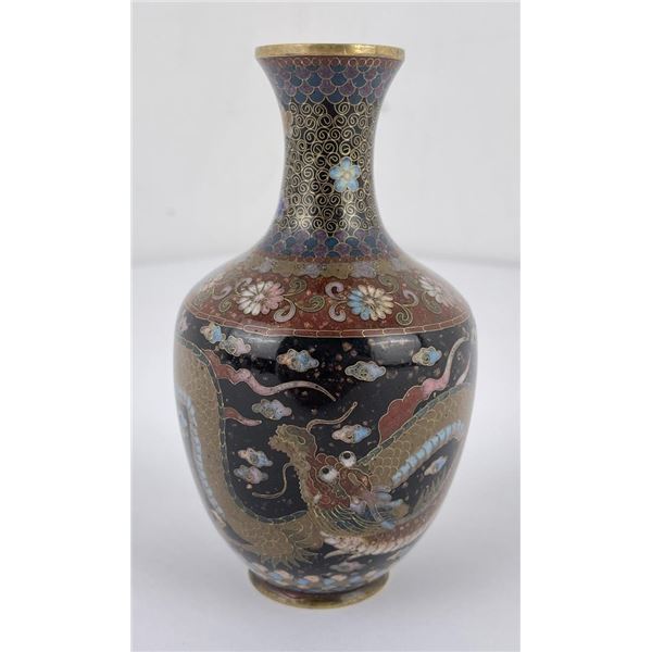 Antique Japanese Cloisonne Dragon Vase