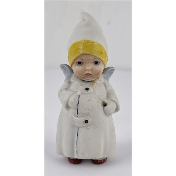 Antique Bisque Porcelain Christmas Snow Baby