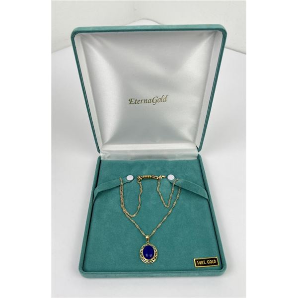 14k Gold Lapis Lazuli Necklace