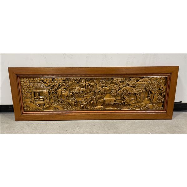Chinese Wood Carved Panel