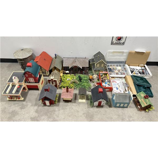 Lot of G Scale Train Houses and Accessories
