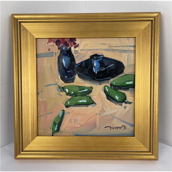 Jose Trujillo Chili Pepper Still Life Oil Painting