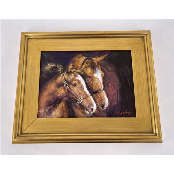 Jay Jung Pair of Horses Painting