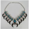 Image 2 : Sterling Turquoise Bear Claw Squash Blossom