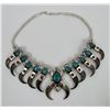 Image 2 : Sterling Turquoise Bear Claw Squash Blossom