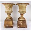 Pair of Antique Cast Iron Garden Urns