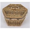 Image 4 : Mid Century Rattan Sewing Basket