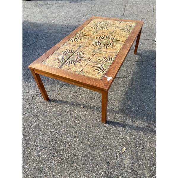 Teak and tile table