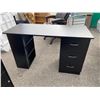 Image 1 : Black Desk approximately 47" wide with 3 drawers