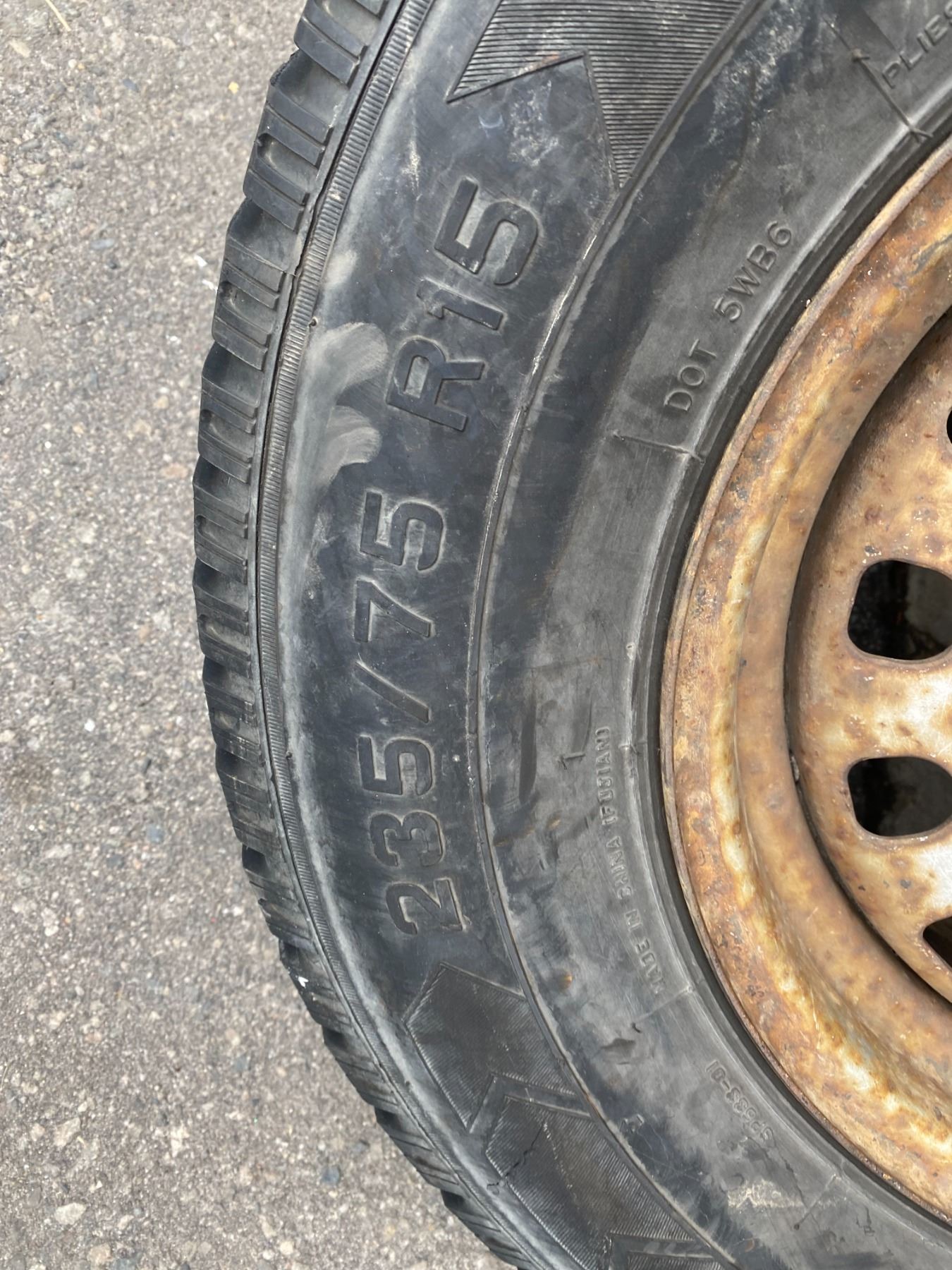 Tires on rims 235/75R15