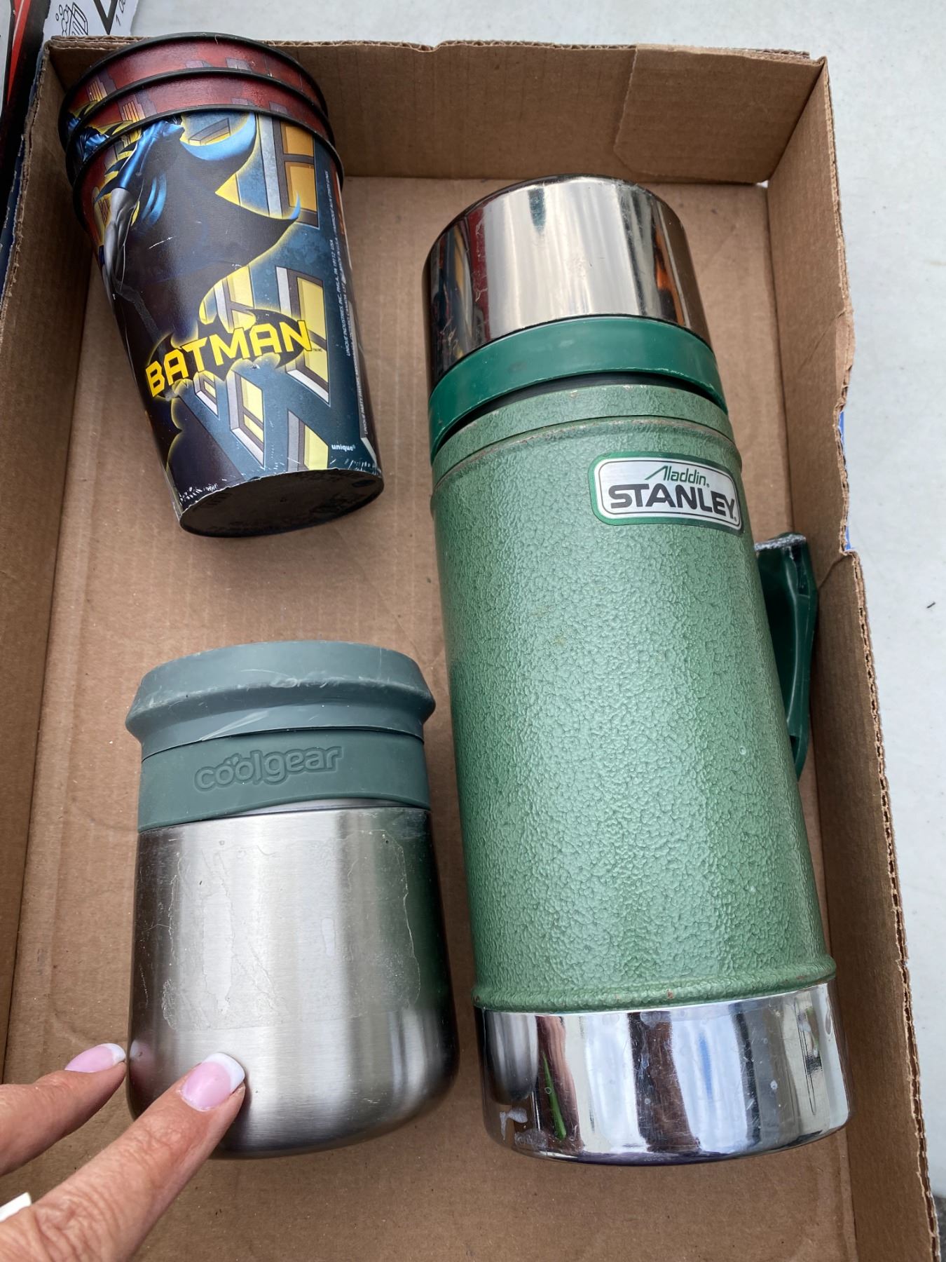 Aladdin stanley thermos cool gear and Batman cups