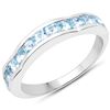 Image 1 : Plated Rhodium2.25ctw Blue Topaz Ring