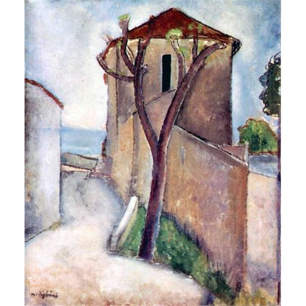 Amedeo Modigliani - Tree and House