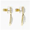 Image 3 : 18k Two Tone Gold 3.60 ctw Princess Round Diamond Large Dual Square Drop Earring