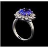 Image 4 : 14KT White Gold 4.91 ctw Tanzanite and Diamond Ring