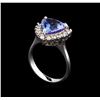 Image 4 : 3.72 ctw Tanzanite and Diamond Ring - 14KT White Gold