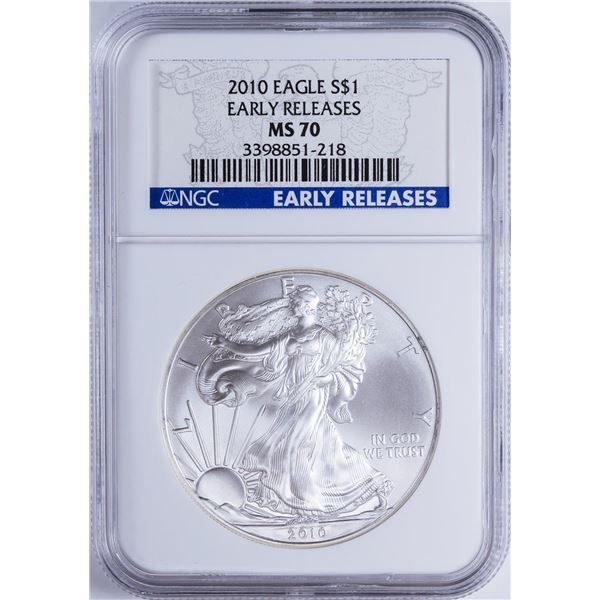 2010 $1 American Silver Eagle NGC MS70 Early Releases
