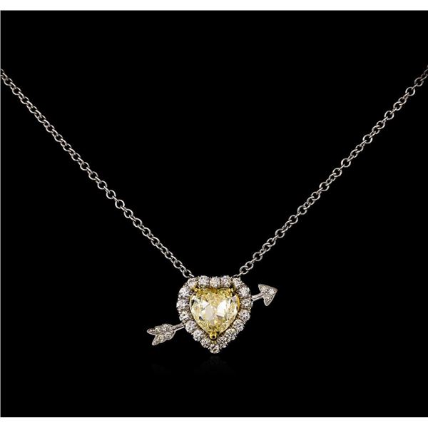 18KT Two-Tone Gold 2.25 ctw Diamond Pendant With Chain