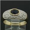 Image 7 : 14k Yellow Gold 0.85 ctw Oval Sapphire and Round Diamond Band Ring