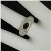 Image 9 : 14k Yellow Gold 0.85 ctw Oval Sapphire and Round Diamond Band Ring