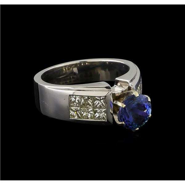 14KT White Gold 1.92 ctw Tanzanite and Diamond Ring