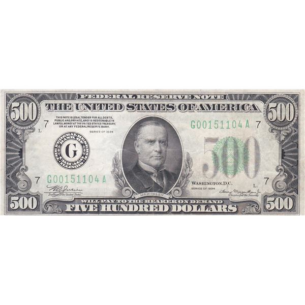 1934 $500 Federal Reserve Note