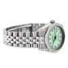 Image 3 : Rolex Womens Midsize 31mm Green String Diamond Datejust Wristwatch