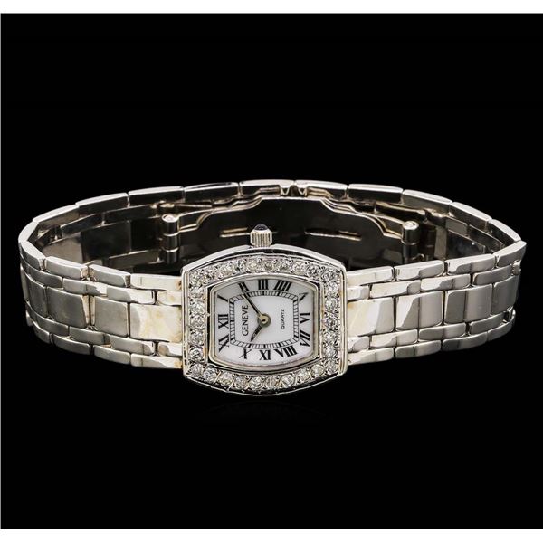 Geneve 14KT White Gold Diamond Ladies Watch