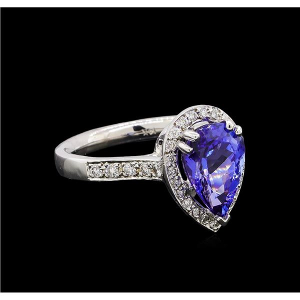 2.80 ctw Tanzanite and Diamond Ring - 14KT White Gold