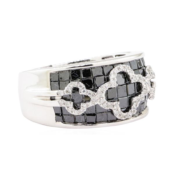 2.91 ctw Black and White Diamond Ring - 14KT White Gold