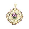 Image 1 : 0.76 ctw Ruby And Diamond Pendant-Pin - 18KT Yellow And White Gold