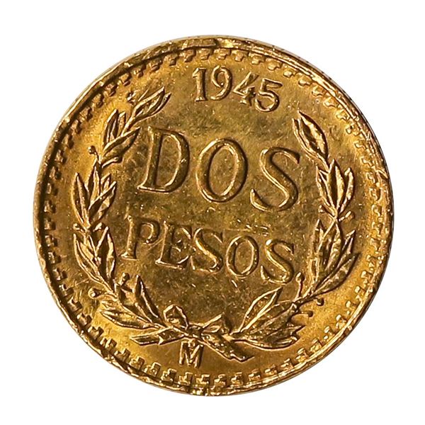 1945 Dos Pesos Mexicanos Gold Coin