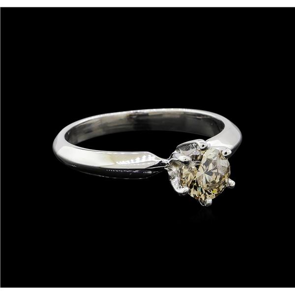 14KT White Gold 0.70 ctw Round Cut Fancy Brown Diamond Solitaire Ring