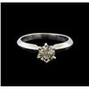 Image 2 : 14KT White Gold 0.70 ctw Round Cut Fancy Brown Diamond Solitaire Ring