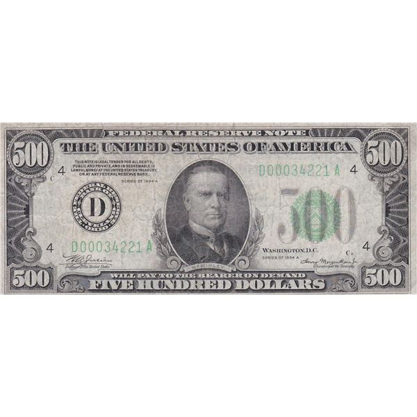 1934A $500 Federal Reserve Note