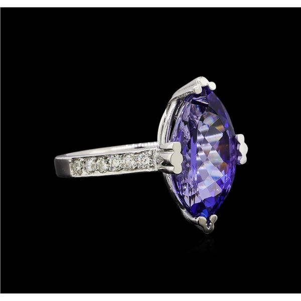 14KT White Gold 5.20 ctw Tanzanite and Diamond Ring