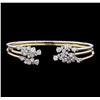 Image 1 : 3.34 ctw Diamond Bangle Bracelets - 14KT Yellow, White, and Rose Gold