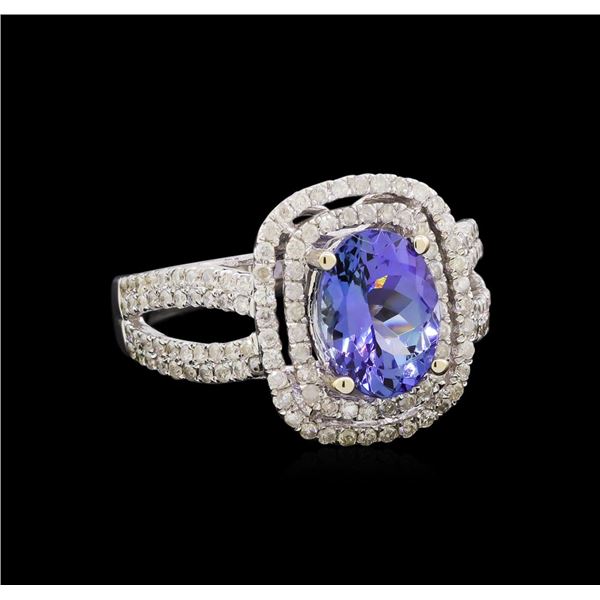 14KT White Gold 2.37 ctw Tanzanite and Diamond Ring