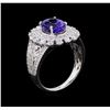 Image 4 : 14KT White Gold 2.71 ctw Tanzanite and Diamond Ring