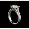 Image 4 : 1.09 ctw Fancy Yellow Diamond Ring - 14KT White Gold