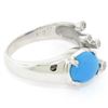 Image 5 : 14k White Gold 1.23 ctw Cabochon Turquoise and Diamond Cocktail Ring