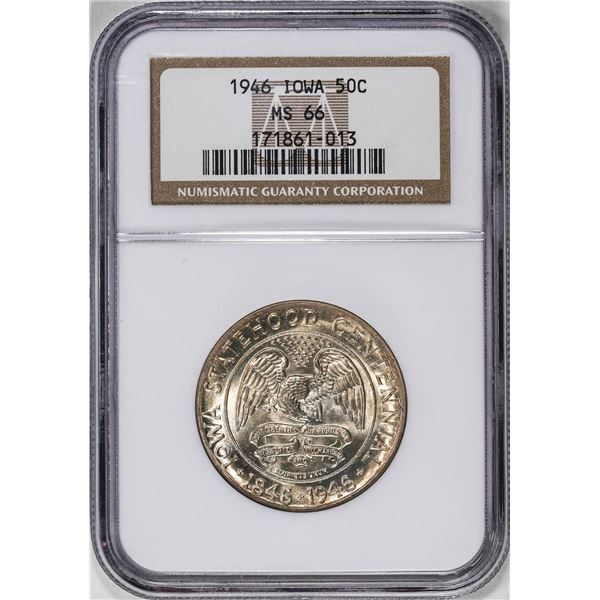 1946 Iowa Centennial Commemorative Half Dollar Coin NGC MS66