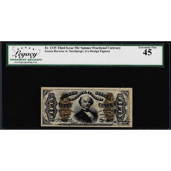 1863 Third Issue Fifty Cent Fractional Currency Note Fr.1335 Legacy Extremely Fine 45