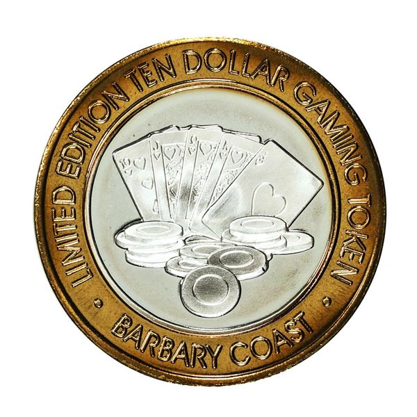 .999 Silver Barbary Coast Las Vegas, Nevada $10 Limited Edition Gaming Token