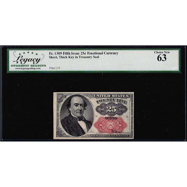 1874 Fifth Issue 25 Cent Fractional Currency Note Fr.1309 Legacy Choice New 63