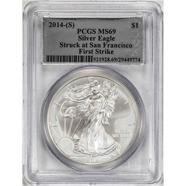 2014-(S) $1 American Silver Eagle Coin PCGS MS69 First Strike